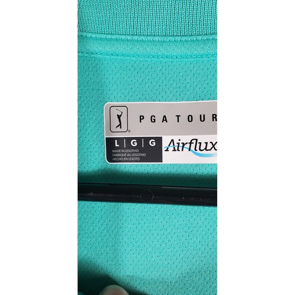 PGA TOUR‎ Airflux Men's Golf Polo Shirt Teal Green Size Large Breathable - Picture 8 of 9